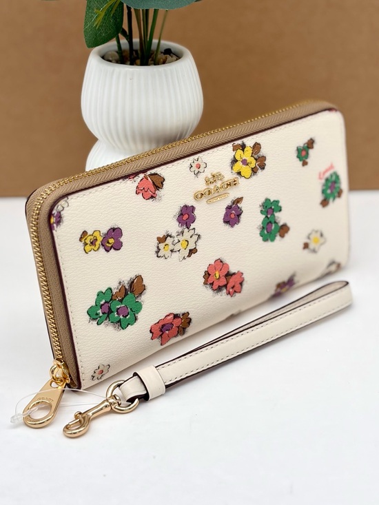 Coach Handbags - Coach LONG ZIP AROUND WALLET WITH SPACED FLORAL FIELD PRINT